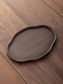 1pc Oval Shaped Walnut Wood Tray, Suitable For Serving Food, Snacks, Beverages, Sushi, Steak, Pizza, Desserts, Cakes, Breads, Also Can Be Used As Breakfast Tray, Coffee Tray, Tea Tray, Dining Plate, Serving Platter - Maroon - View 13