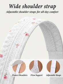 DesireSculpt Plus Size Wireless Bra Casual Comfortable Thin Bottom Push-Up Bra 1pc - White - View 3
