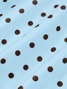 Skyraze Women's Polka Dots Backless Twist Ruched Halter Mini Dress - Blue - View 6