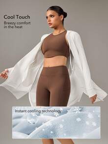 OutZeal Women Sun-Proof Jacket Daily Casual UV Protection Cool Touch Hood Long Length Outdoor Tops - White - View 2
