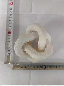 1 件 3 链松木结装饰木链环装饰架子装饰点缀手工雕刻咖啡桌现代农舍波西米亚风乡村装饰最佳生日礼物 - 白色 - 查看 4