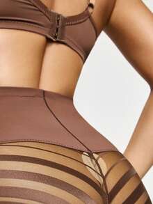 SHAPORA Women's Solid Color Casual Everyday Shaping Shorts - Brown - View 7