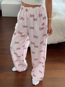 HELLO KITTY | DAZY 女款卡通印花居家休閒睡褲 - 粉色 - 查看 1