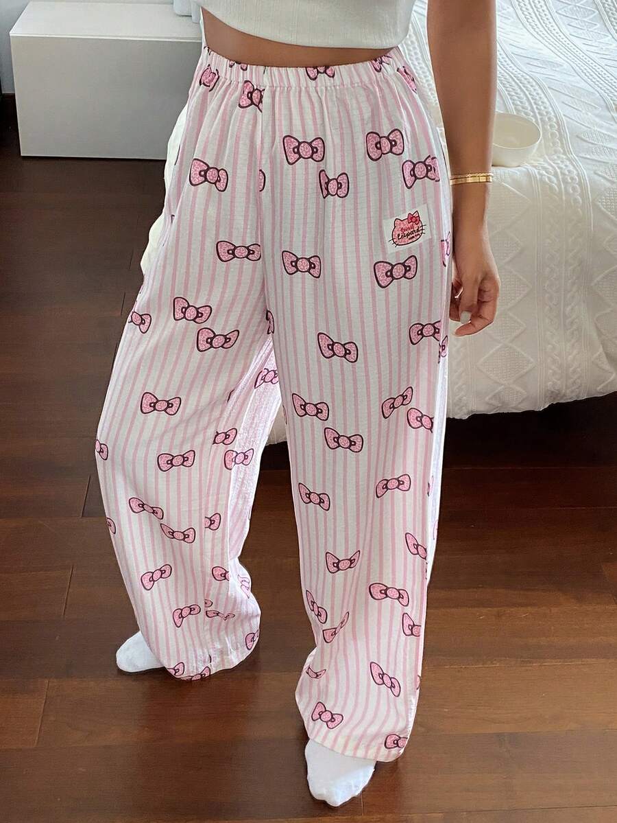 HELLO KITTY | DAZY 女款卡通印花居家休閒睡褲 - 粉色 - 查看 1