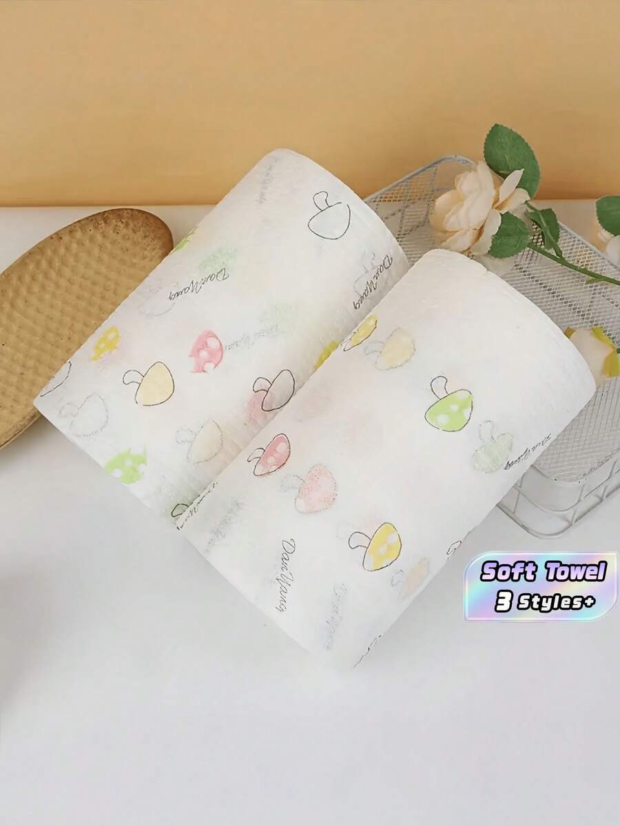 1Roll 50/100/200Pcs Kitchen Paper Towels Ultra Soft Microfiber Non Woven For Kitchen Bathroom Outdoor Christmas Party Clean Up Gift Bathroom Necessity Decorative Towel - Multicolor - View 1