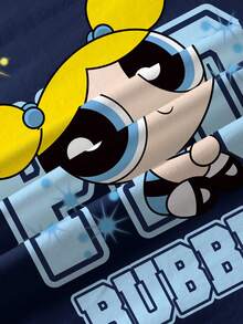THE POWERPUFF GIRLS X SHEIN 少女圆领短袖休闲T恤，全印花 - 白色 - 查看 8