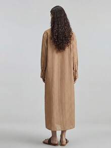 Ontre 女款節日穿搭海灘裝度假穿搭鄉村風鄉村音樂會春夏季女款條紋襯衫寬鬆長洋裝都市通勤商務休閒女裝度假海灘洋裝女款優雅洋裝婚禮賓客洋裝海灘沿岸洋裝女款度假穿搭海灘裝度假穿搭女款辦公穿搭 - 棕色 - 查看 6