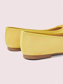 CUCCOO DOLLMOD Women's Shoes, Yellow, Suede Texture, Ballet Flats, Bow Decoration, Sweet And Cute Vitality To Wear - Yellow - View 6
