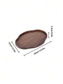 1pc Oval Shaped Walnut Wood Tray, Suitable For Serving Food, Snacks, Beverages, Sushi, Steak, Pizza, Desserts, Cakes, Breads, Also Can Be Used As Breakfast Tray, Coffee Tray, Tea Tray, Dining Plate, Serving Platter - Maroon - View 17