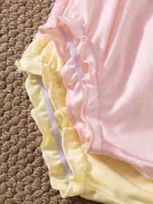 Souflis Souflis 2 Packs Baby Girls Summer Ruffle Bloomers Shorts Pink White Striped Lace Mesh - Multicolor - View 6