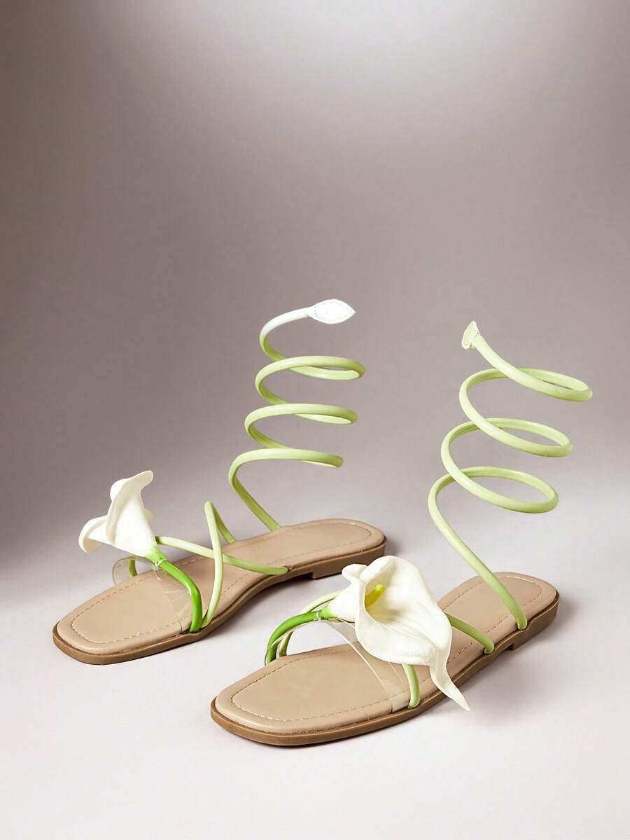 VACAZURE Sandals bệt thời trang nữ thiết kế dây buộc đa năng dùng hàng ngày - Màu xanh Bạc hà - Xem 1