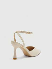 CUCCOO BIZCHIC Women Shoes Pointed Light Apricot Rear Ankle Strap Empty Classic High-Heeled Shoes, Daily Versatile Commuting Elegant Fashion Party Banquet Shoes Fall Shoes - Beige grey - View 9