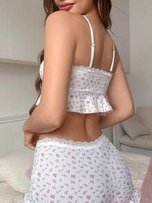 PetitDoll Romantic Lace Ruffle Sweet Girl Lingerie Set 2pcs - White - View 2
