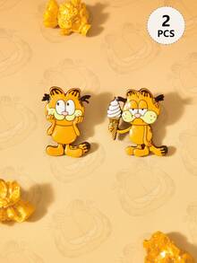 GARFIELD | SHEIN 一套全新創意卡通可愛貓咪圖案胸針，IP聯名設計，可愛個性化，簡約大方，也可作為飾品使用，適合各種派對、演唱會、節日，精美禮物 - 橘色 - 查看 1