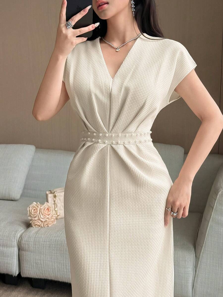 Feyla Summer Commuter Light Luxury Dress Slimming And Height-Enhancing Elegant Style - Beige - View 1