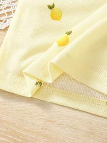SHEIN Genkimix Kids Top de tirantes sin mangas con volantes de moda para niñas, verano - Amarillo - Ver 6