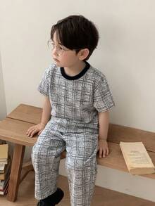 DAZY 男嬰韓式圓領短袖休閒T恤短褲套裝 夏季幼兒 - 黑色 - 查看 5