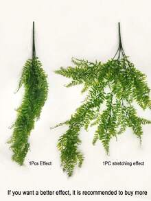 1/3Pcs Large 80cm Realistic Fake Hanging Fern, Lifelike Artificial Greenery Vine, Fade-Resistant No Electricity, For Wedding Birthday Garden Indoor Outdoor Decor, Table Centerpiece Wreath Backdrop - Green - View 9