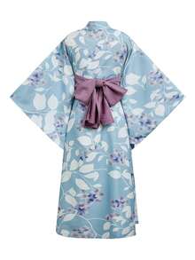 Irokai 花卉圖案和服袖寬鬆版型浴衣 - 彩色 - 查看 5
