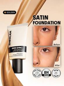 SHEGLAM Skin Sync Satin Foundation-Golden - Golden - View 1
