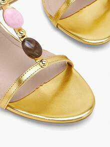 Glitzique Women Heeled Sandals - Emas - View 8