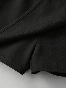 Franclia Women's Solid Color Elegant Office Commute Suit Set - Black - View 5