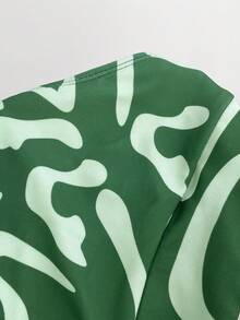 Travachic Women's Vacation Beach All-Over Print Swimsuit Set - Green - View 8