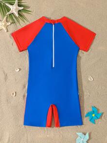 Baju Renang Anak Laki-Laki Motif Hewan Lucu, Baju Renang Terusan Lengan Pendek, Cocok untuk Liburan, Cocok untuk Musim Panas, Cocok untuk Berenang - MultiWarna - View 3