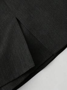 Franclia Women's Solid Color Elegant Office Commute Suit Set - Black - View 4