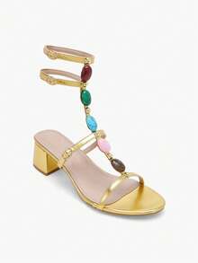 Glitzique Women Heeled Sandals - Emas - View 6