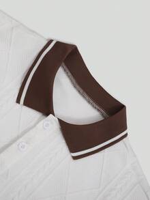 Manfinity CasualCool 男士撞色短袖 Polo 衫與長褲休閒通勤套裝 - 彩色 - 查看 5