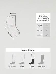 GLOWMODE 3 pares de calcetines suaves con malla ventilada y logotipo bordado perfectos para ejercicios diarios informales - Blanco - Ver 6