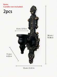 Cirelle 2PCS Retro Wall Mounted Candle Holder, Decorative Antique Wall Mounted Aromatherapy Base, Wall Art Decoration, Retro European Candle Holder, Rural Style Home Atmosphere Decoration, Holiday Birthday Gift - multicolor - View 13