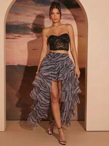 Hauture Women's Zebra Print Pleated Casual Versatile Daily Outing Skirt - Multicolor - View 3