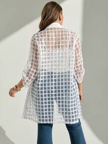 Chikora Plus Size Plaid Single-Breasted Casual Versatile Everyday Outing Shirt - Multicolor - View 2