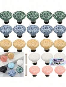 2/5pcs Drawer Knobs, Highly Attractive Cabinet Knob Pull Minimalist Handle , Stainless Steel Porcelain Ceramic Kitchen Cabinet Vintage Handle, Cabinet Bathroom Modern Door Handle,Kitchen Creative Drawer Furniture Hardware - multicolor - View 1