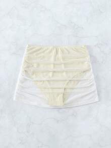 Swim Vcay 女款素色抓皺海灘度假泳裝下身裙 - 白色 - 查看 4