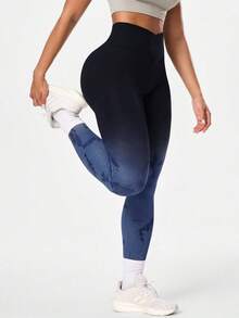 SHEIN Sports 女款無縫高彈力瑜伽運動交叉腰緊身褲 - 彩色 - 查看 4