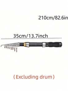 One Black Short Mini Fishing Rod, Compact Design - Ultra-Portable And Space-Saving Design With A Smooth Telescopic Mechanism, Telescopic Sea Fishing Rod, Outdoor Fishing Tackle, Suitable For Lakes, Rivers, Streams, Oceans, Bays And Winter Freshwater, Saltwater And Ice Fishing (Excluding Pufffish). - Multicolor - View 11