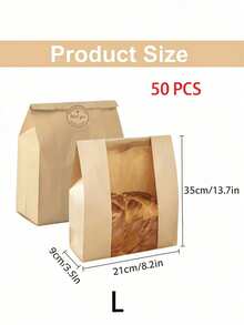 10pcs Large Capacity Transparent Window Bread Bags (Includes Bags + Stickers), Suitable For Homemade Bread, Perfect For Packaging And Storing Baked Goods. Applicable For Wedding, Birthday Party And School Food Bags. Essential - Multicolor - View 9