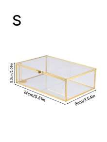 Caixa de Jóias de Vidro Hexagonal, Caixa de Jóias Casa de Flores, Casa de Flores Anel de Diamante Carnudo, Casa de Plantas e Flores para Jardinagem Doméstica - Transparente - Visão 5