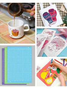 3PCS Cutting Mats 8.5*12 Inch Compatible With Joy Xtra, Reusable Adhesive Cut Mats With 3 Different Stickiness (Light, Standard, Strong), Replacement Sticky Mats For Cricut Cutting Machine, School Craft Back To School Supplies - multicolor - View 2