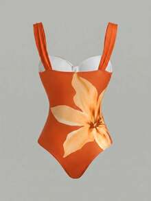 Swim Oasis 女款花卉印花細肩帶式連身泳衣附罩裙 - 彩色 - 查看 3