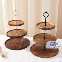 1pc European Style Afternoon Tea Dessert Plate, Sweets Tray, Decorative Cake Stand, 3-Tier Cake Rack, Suitable For Birthday Party, Family Gathering, Christmas Party - Multicolor - View 1