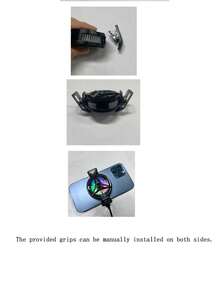 RGB 手機散熱器 - 便攜式 RGB 手機散熱風扇 | 磁吸式手機散熱器，擁有更大的散熱面積，適用於手機/平板電腦/iPad，輕巧便攜 - 彩色 - 查看 6
