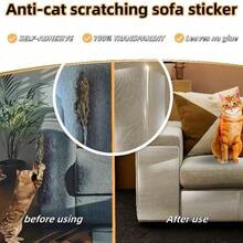 1 Roll Thick Transparent Sofa Protector - Cat Scratch & Waterproof, Easy Peel & Cut, No Residue Self-Adhesive Film For Furniture, Walls, Marble Tables & Kitchen Countertops - Clear - View 5