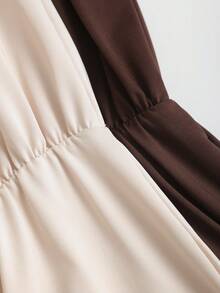 Sweetra Women's Solid Color Asymmetric Neck Casual Basic Fitted Short Dress Brunch Daytime Holiday Pink Chocolate Brown Summer - Multicolor - View 8