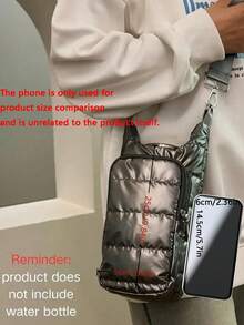 1pc Unisex Adjustable Strap Insulated Padded Water Bottle Holder Bag, Fashion Fluffy Water Bottle Sleeve With Multiple Pockets For Storing Water Bottle, Phone, Keys And More - Multicolor - View 11