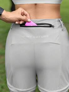 In My Nature Women's High Waist Detachable Design Loose Hiking Pants - Light Grey - View 5