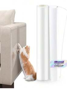 1 Roll Thick Transparent Sofa Protector - Cat Scratch & Waterproof, Easy Peel & Cut, No Residue Self-Adhesive Film For Furniture, Walls, Marble Tables & Kitchen Countertops - Clear - View 2
